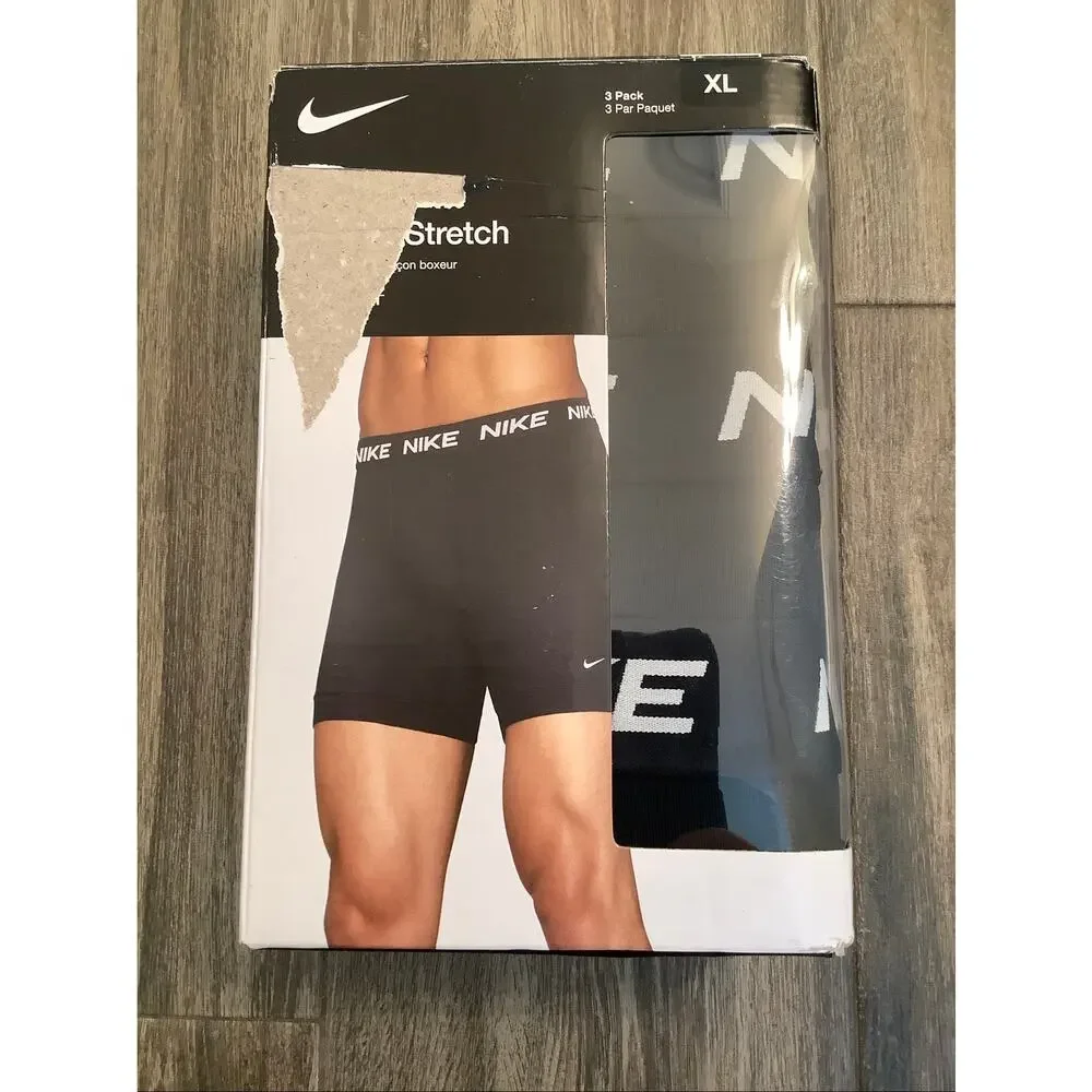 Nike Men's XL Black All Day Cotton Stretch Boxer Brief Comfort V5-3